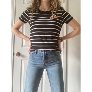 H&M Navy Striped Pizza Tee
